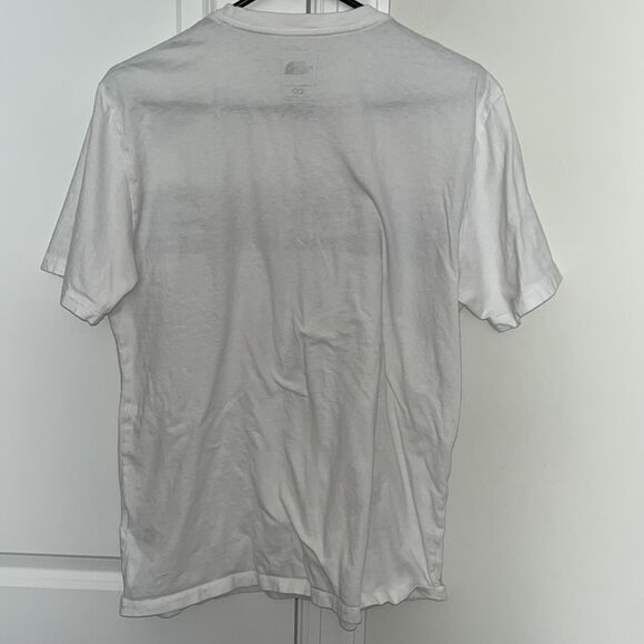 North Face White Half Dome Stripe Hiking Trail Running Circular Design T-Shirt L - Picture 5 of 6